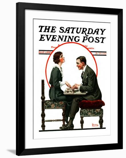 "Ouija Board" Saturday Evening Post Cover, May 1,1920-Norman Rockwell-Framed Giclee Print