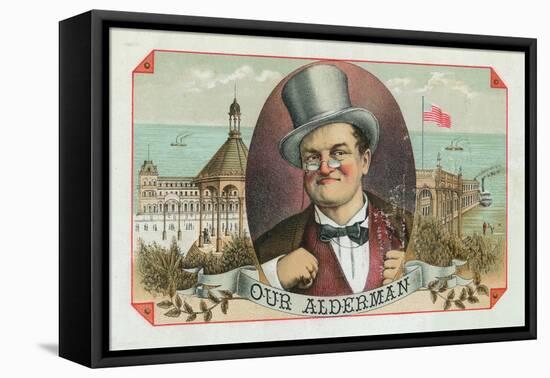 Our Alderman Brand Cigar Box Label-Lantern Press-Framed Stretched Canvas