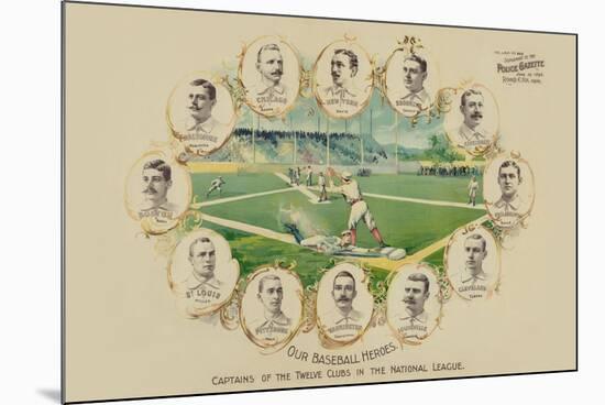 Our Baseball Heroes - Captains of the Twelve Clubs in the National League-Richard K. Fix-Mounted Art Print