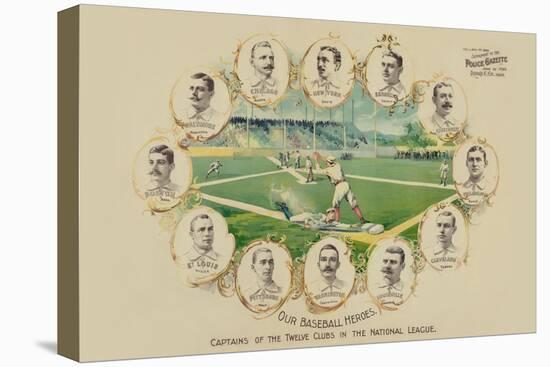 Our Baseball Heroes - Captains of the Twelve Clubs in the National League-Richard K. Fix-Stretched Canvas