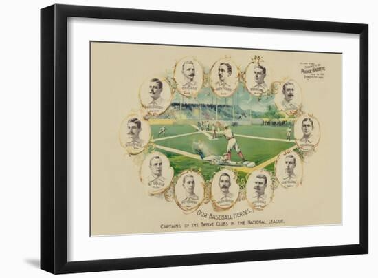 Our Baseball Heroes - Captains of the Twelve Clubs in the National League-Richard K. Fix-Framed Art Print