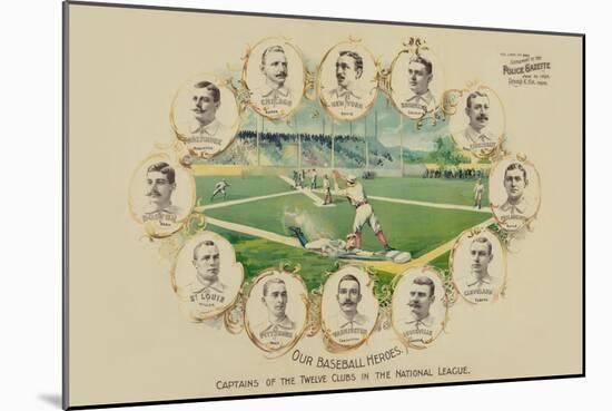 Our Baseball Heroes - Captains of the Twelve Clubs in the National League-Richard K. Fix-Mounted Art Print