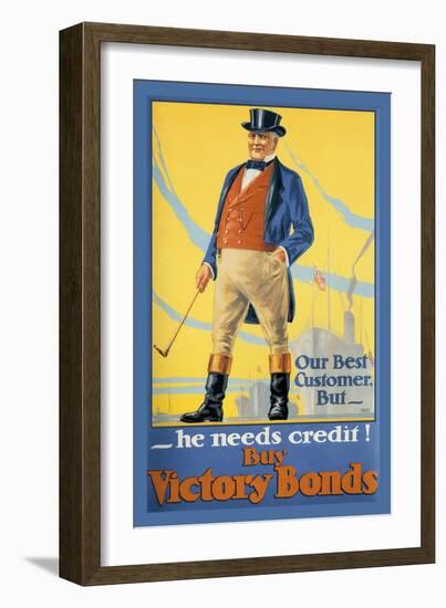 Our Best Customer But, He Needs Credit!-Malcolm Gibson-Framed Art Print