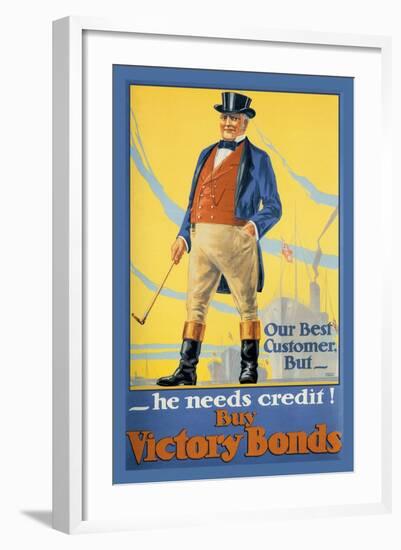 Our Best Customer But, He Needs Credit!-Malcolm Gibson-Framed Art Print