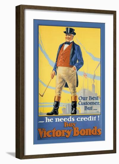 Our Best Customer But, He Needs Credit!-Malcolm Gibson-Framed Art Print
