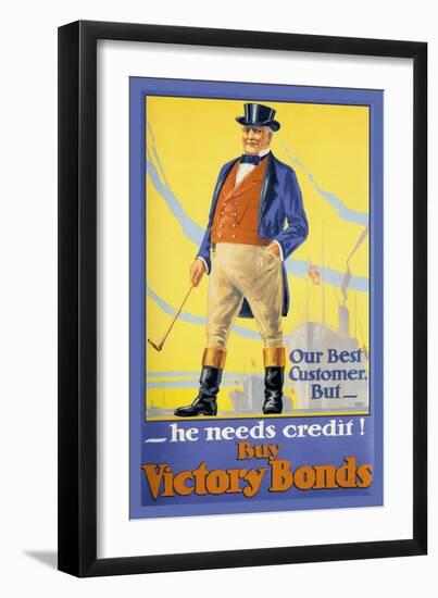 Our Best Customer But, He Needs Credit!-Malcolm Gibson-Framed Art Print