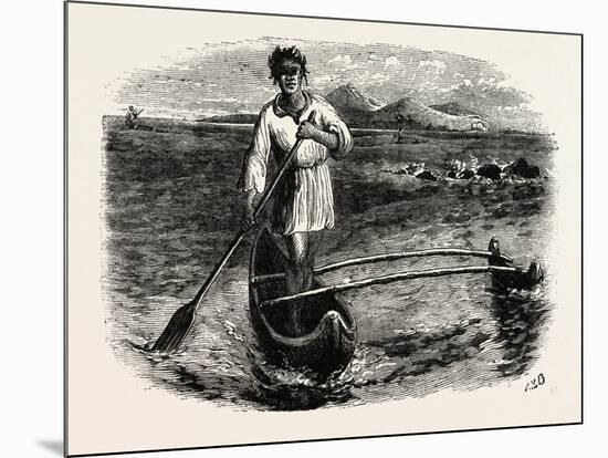 Our Boatman at Tahiti, French Polynesia, Southern Pacific Ocean-null-Mounted Giclee Print