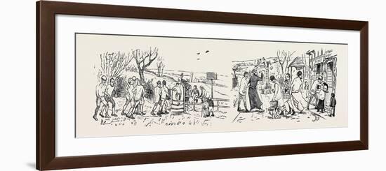 Our Great Football Match, Pelicans Versus Phantoms: Vanquished (Left), Victors (Right)-null-Framed Giclee Print