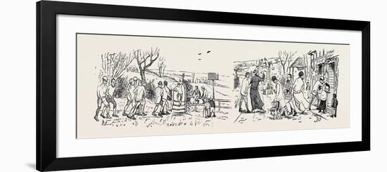 Our Great Football Match, Pelicans Versus Phantoms: Vanquished (Left), Victors (Right)-null-Framed Giclee Print