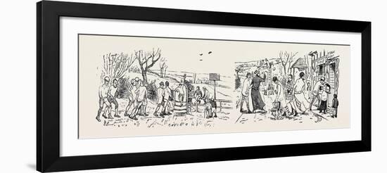 Our Great Football Match, Pelicans Versus Phantoms: Vanquished (Left), Victors (Right)-null-Framed Giclee Print