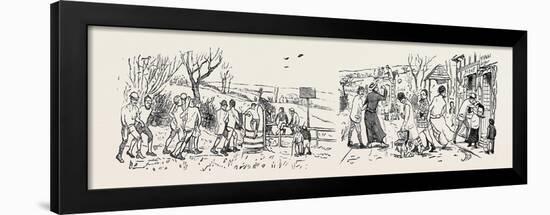 Our Great Football Match, Pelicans Versus Phantoms: Vanquished (Left), Victors (Right)-null-Framed Giclee Print