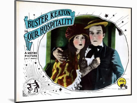 Our Hospitality, from Left: Natalie Talmadge, Buster Keaton, 1923-null-Mounted Art Print