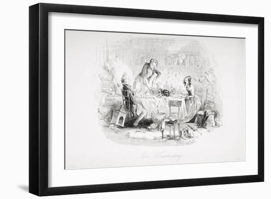 Our Housekeeping, Illustration from 'David Copperfield' by Charles Dickens (1812-70) First…-Hablot Knight Browne-Framed Premium Giclee Print