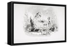 Our Housekeeping, Illustration from 'David Copperfield' by Charles Dickens (1812-70) First…-Hablot Knight Browne-Framed Stretched Canvas
