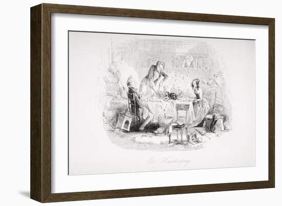 Our Housekeeping, Illustration from 'David Copperfield' by Charles Dickens (1812-70) First…-Hablot Knight Browne-Framed Giclee Print