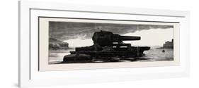 Our Indian Contingent at Malta: Floating a 38 Ton Gun across the Harbour of Marsa-Muscetta-null-Framed Giclee Print