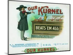 Our Kurnel Brand Cigar Box Label-Lantern Press-Mounted Art Print