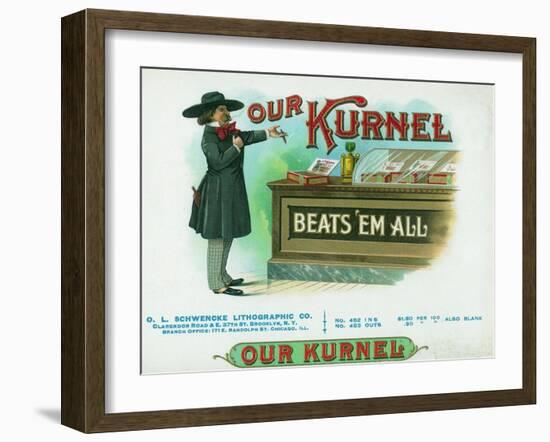 Our Kurnel Brand Cigar Box Label-Lantern Press-Framed Art Print