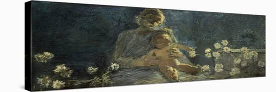 Our Lady of Chrysanthemums, 1890-Gaetano Previati-Stretched Canvas