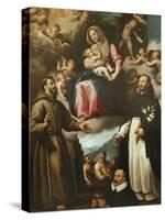 Our Lady of Graces with Saints Francis of Assisi-Fabrizio Santafede-Stretched Canvas