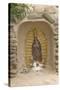 Our Lady of Guadalupe Niche Statue, St. Francis of Assisi Churchyard, Ranchos De Taos, New Mexico-null-Stretched Canvas