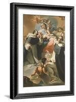 Our Lady of Rosary with Child, St Dominic and St Vincent Ferrer, Circa 1773-Ubaldo Gandolfi-Framed Giclee Print