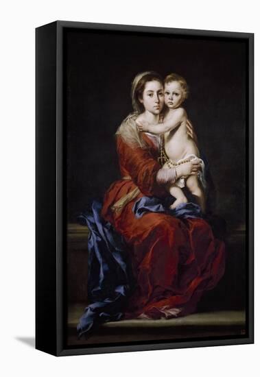 Our Lady of the Rosary, 1650-1655-Bartolomé Esteban Murillo-Framed Stretched Canvas