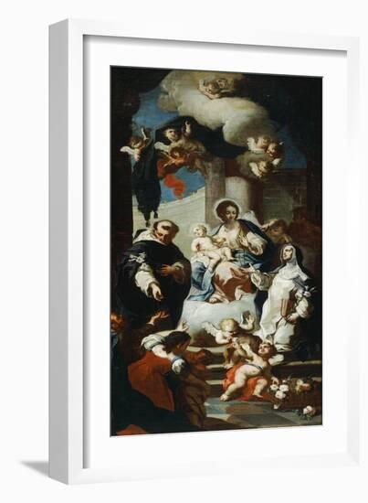 Our Lady of the Rosary with Saints Dominic and Catherine-Antonio Francesco Vanzo-Framed Giclee Print