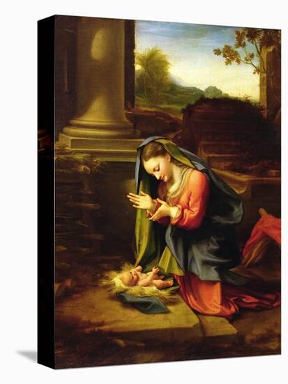 Our Lady Worshipping the Child, c.1518-20-Correggio-Stretched Canvas