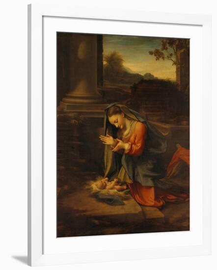 Our Lady Worshipping the Child-Antonio Allegri Da Correggio-Framed Giclee Print