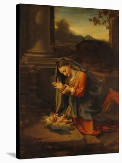Our Lady Worshipping the Child-Antonio Allegri Da Correggio-Stretched Canvas