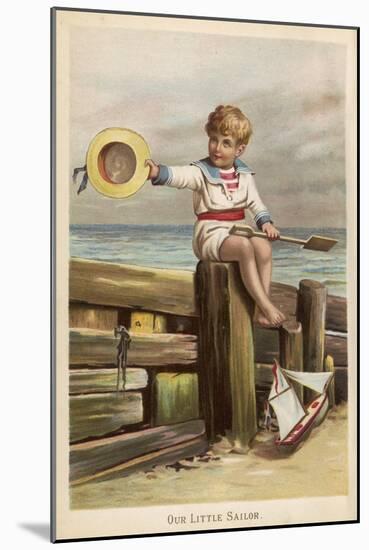 Our Little Sailor' - Equipped with Boat and Spade-null-Mounted Art Print