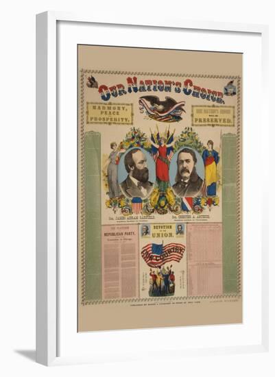 Our Nation's Choice--Gen. James Abram Garfield, Republican Candidate for President, etc.-Haasis & Lubrecht-Framed Art Print