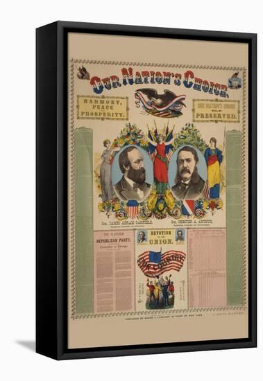 Our Nation's Choice--Gen. James Abram Garfield, Republican Candidate for President, etc.-Haasis & Lubrecht-Framed Stretched Canvas