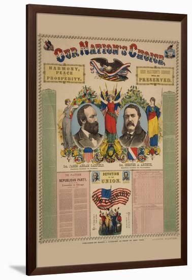 Our Nation's Choice--Gen. James Abram Garfield, Republican Candidate for President, etc.-Haasis & Lubrecht-Framed Art Print