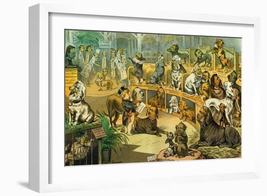 Our National Dog-Show, 1883-Bernard Gillam-Framed Giclee Print