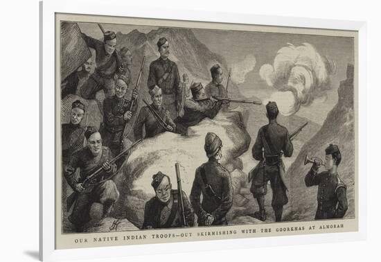 Our Native Indian Troops, Out Skirmishing with the Goorkhas at Almorah-Harry Hamilton Johnston-Framed Giclee Print