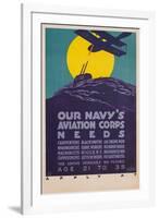 Our Navy's Aviation Corps Needs-Harold Von Schmidt-Framed Giclee Print