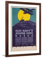 Our Navy's Aviation Corps Needs-Harold Von Schmidt-Framed Giclee Print