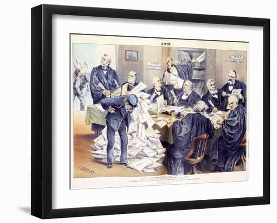 Our Overworked Supreme Court: it Is Unequal to the Ever-Increasing Labor Thrust Upon it - Will Cong-Joseph Keppler-Framed Giclee Print