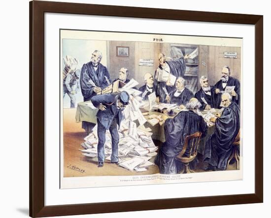 Our Overworked Supreme Court: it Is Unequal to the Ever-Increasing Labor Thrust Upon it - Will Cong-Joseph Keppler-Framed Giclee Print