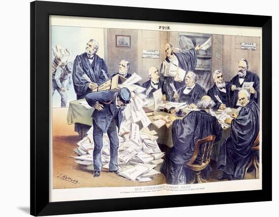 Our Overworked Supreme Court: it Is Unequal to the Ever-Increasing Labor Thrust Upon it - Will Cong-Joseph Keppler-Framed Giclee Print