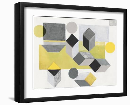 Our Own Paths I -Yellow Version-Maya Woods-Framed Art Print