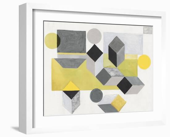 Our Own Paths I -Yellow Version-Maya Woods-Framed Art Print