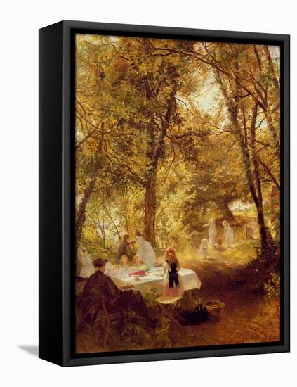 Our Picnic - New Lock, Berks.-Charles James Lewis-Framed Stretched Canvas