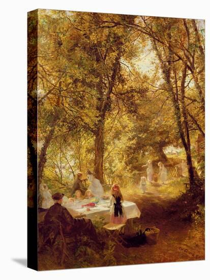 Our Picnic - New Lock, Berks.-Charles James Lewis-Stretched Canvas