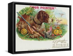 Our Pointer Brand Cigar Box Label, Hunting-Lantern Press-Framed Stretched Canvas