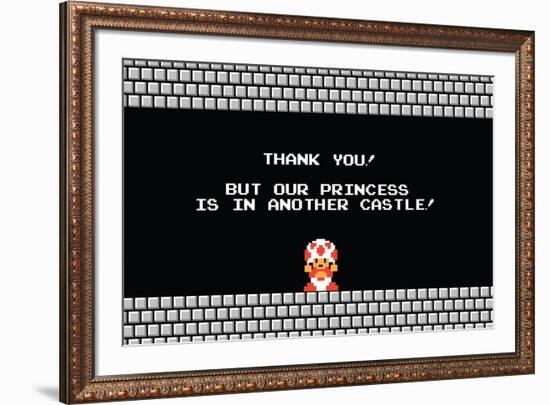 Our Princess is in Another Castle Video Game-null-Framed Art Print