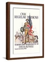 Our Regular Divisions, Enlist for the Infantry-James Montgomery Flagg-Framed Art Print