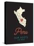 Our Roots Lie Here Map of Peru-Ren Lane-Stretched Canvas